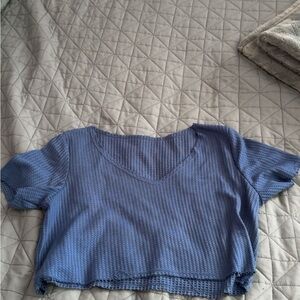 Blue V-Neck Women's Top